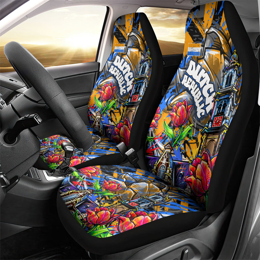 Amsterdam Dutch Republic Netherlands Car Seat Cover Urban Graffiti Patriotic Landmark Tulips