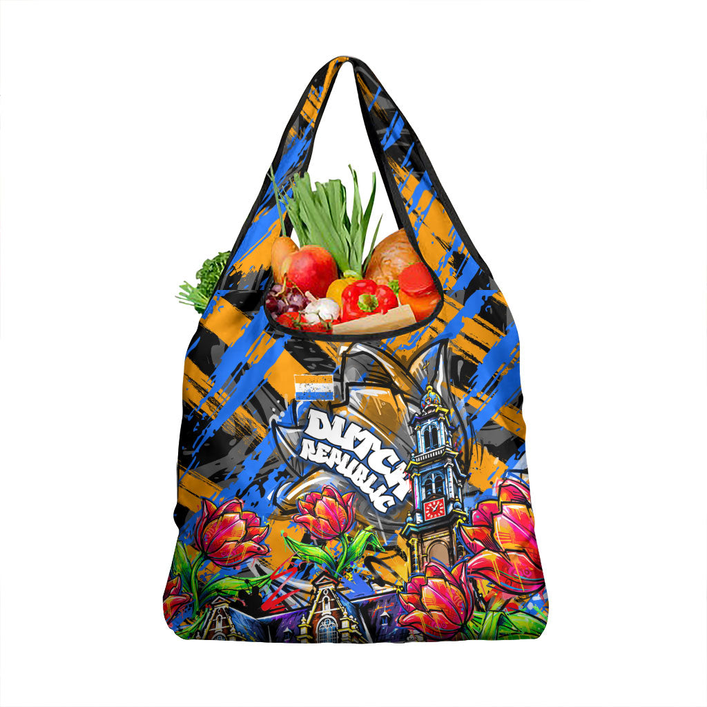 Amsterdam Dutch Republic Netherlands Grocery Bag Urban Graffiti Patriotic Landmark Tulips