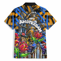 Amsterdam Dutch Republic Netherlands Hawaiian Shirt Urban Graffiti Patriotic Landmark Tulips