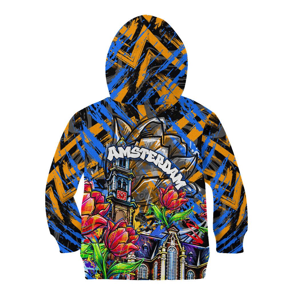 Amsterdam Dutch Republic Netherlands Kid Hoodie Urban Graffiti Patriotic Landmark Tulips