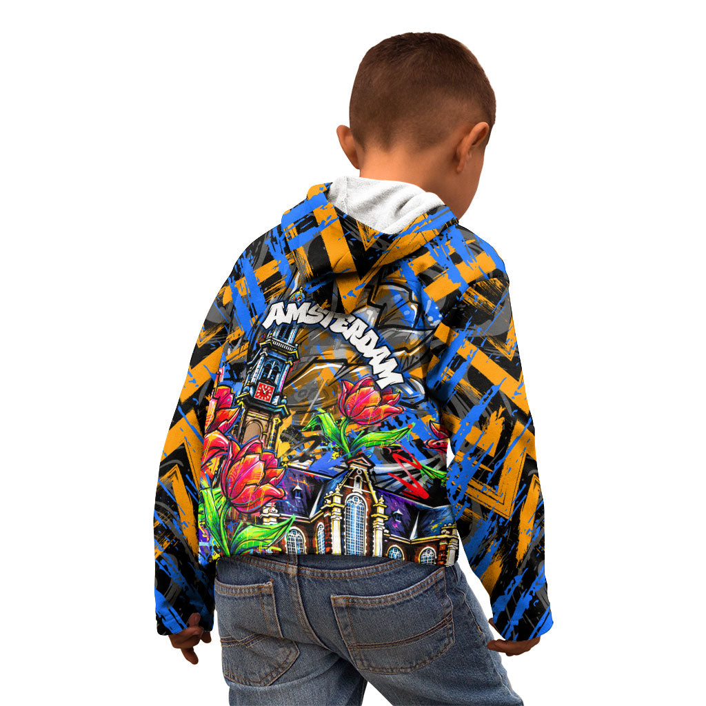 Amsterdam Dutch Republic Netherlands Kid Hoodie Urban Graffiti Patriotic Landmark Tulips
