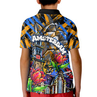Amsterdam Dutch Republic Netherlands Kid Polo Shirt Urban Graffiti Patriotic Landmark Tulips