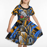 Amsterdam Dutch Republic Netherlands Kid Short Sleeve Dress Urban Graffiti Patriotic Landmark Tulips