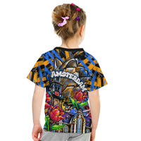 Amsterdam Dutch Republic Netherlands Kid T Shirt Urban Graffiti Patriotic Landmark Tulips