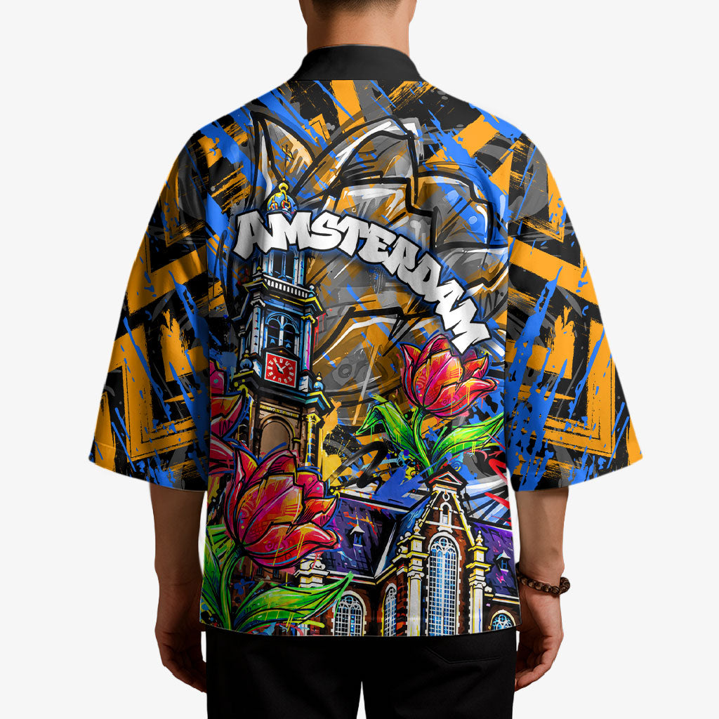 Amsterdam Dutch Republic Netherlands Kimono Urban Graffiti Patriotic Landmark Tulips