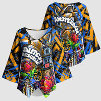 Amsterdam Dutch Republic Netherlands Kimono Sleeve Blouse Urban Graffiti Patriotic Landmark Tulips
