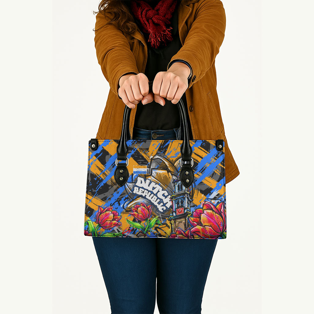 Amsterdam Dutch Republic Netherlands Leather Bag Urban Graffiti Patriotic Landmark Tulips