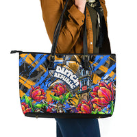 Amsterdam Dutch Republic Netherlands Leather Tote Bag Urban Graffiti Patriotic Landmark Tulips