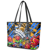 Amsterdam Dutch Republic Netherlands Leather Tote Bag Urban Graffiti Patriotic Landmark Tulips