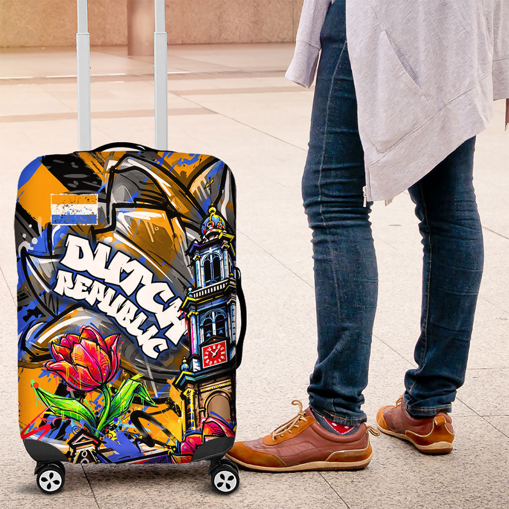 Amsterdam Dutch Republic Netherlands Luggage Cover Urban Graffiti Patriotic Landmark Tulips