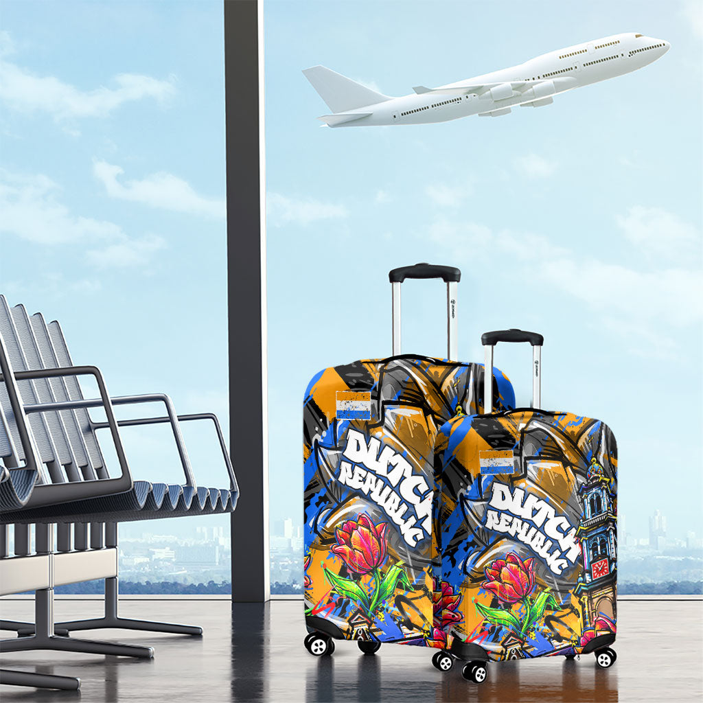Amsterdam Dutch Republic Netherlands Luggage Cover Urban Graffiti Patriotic Landmark Tulips