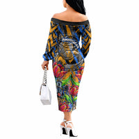 Amsterdam Dutch Republic Netherlands Off The Shoulder Long Sleeve Dress Urban Graffiti Patriotic Landmark Tulips