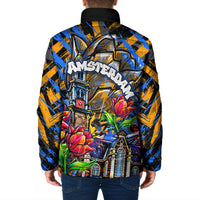 Amsterdam Dutch Republic Netherlands Padded Jacket Urban Graffiti Patriotic Landmark Tulips