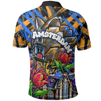 Amsterdam Dutch Republic Netherlands Polo Shirt Urban Graffiti Patriotic Landmark Tulips