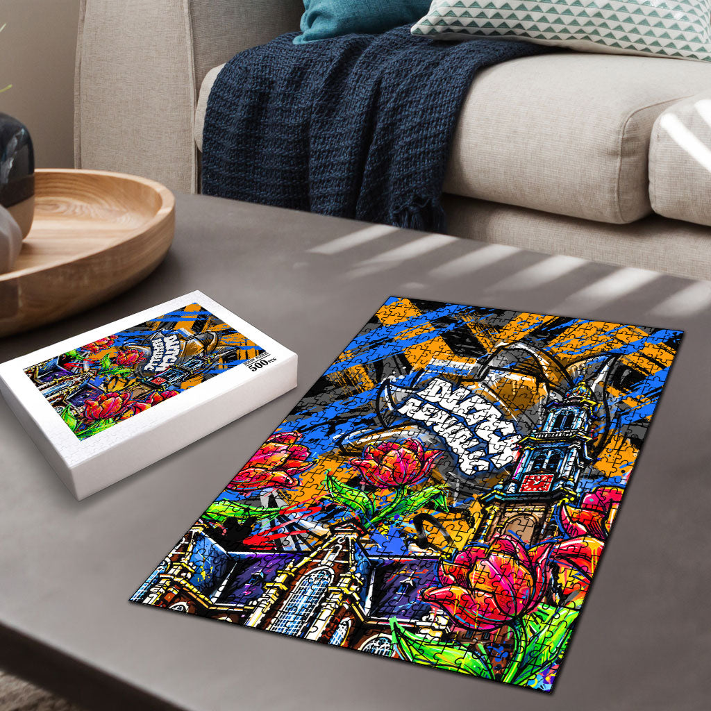 Amsterdam Dutch Republic Netherlands Puzzle Urban Graffiti Patriotic Landmark Tulips
