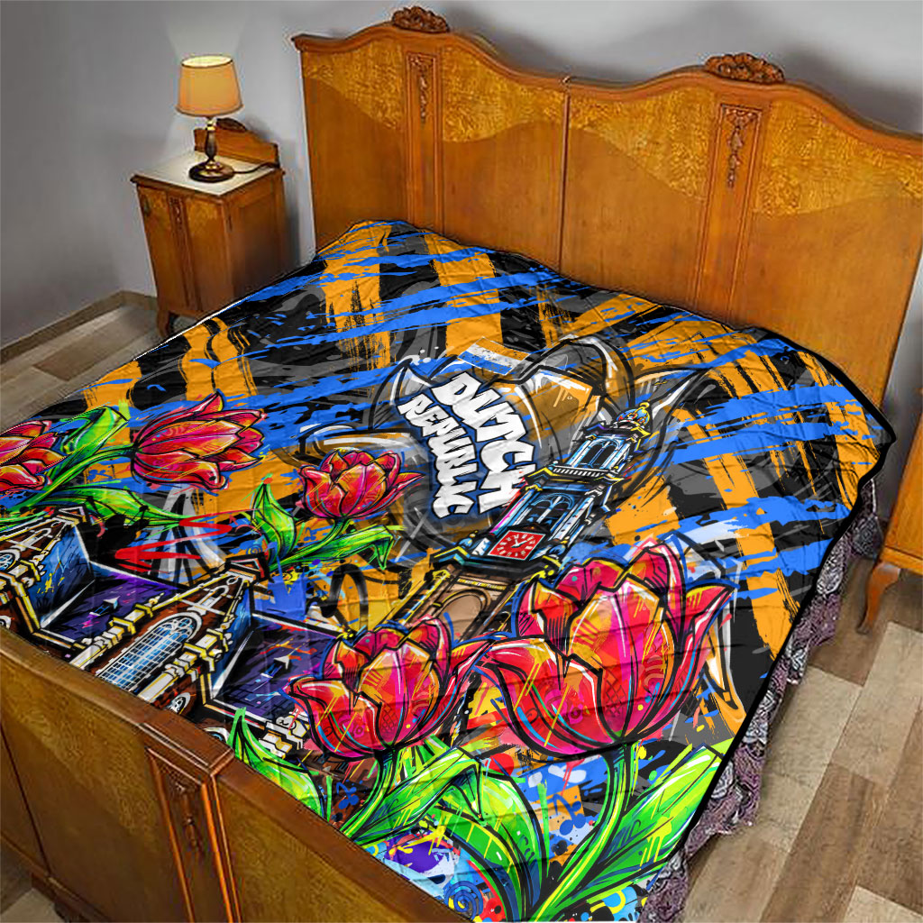 Amsterdam Dutch Republic Netherlands Quilt Urban Graffiti Patriotic Landmark Tulips
