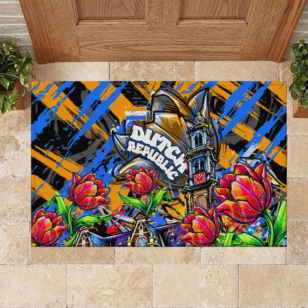 Amsterdam Dutch Republic Netherlands Rubber Doormat Urban Graffiti Patriotic Landmark Tulips