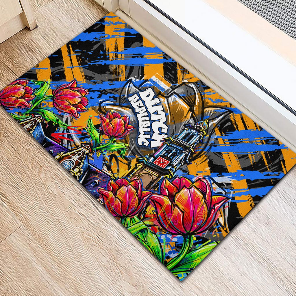 Amsterdam Dutch Republic Netherlands Rubber Doormat Urban Graffiti Patriotic Landmark Tulips