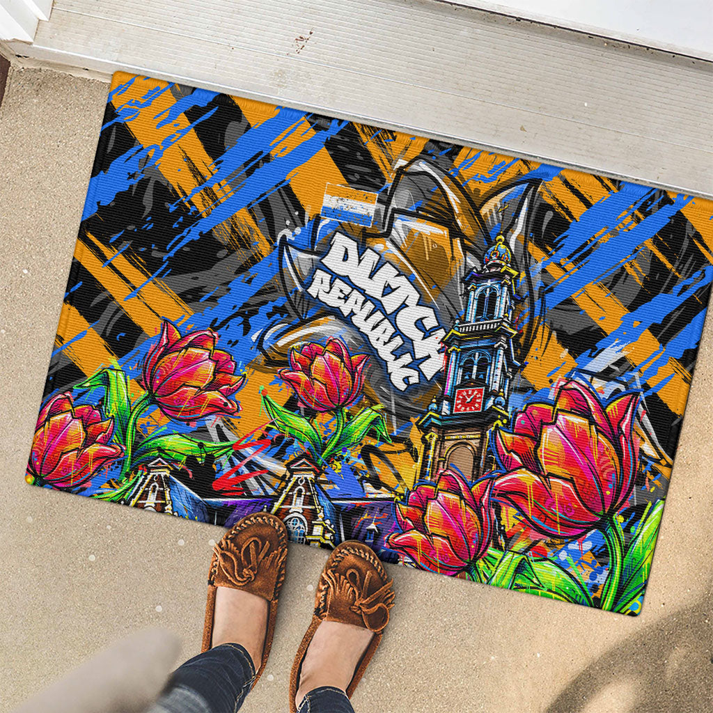 Amsterdam Dutch Republic Netherlands Rubber Doormat Urban Graffiti Patriotic Landmark Tulips