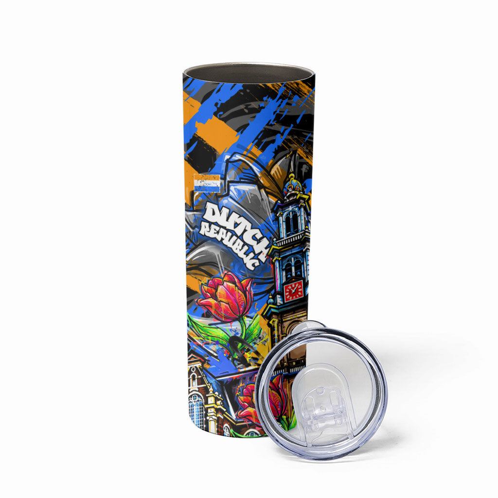 Amsterdam Dutch Republic Netherlands Skinny Tumbler Urban Graffiti Patriotic Landmark Tulips