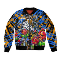 Amsterdam Dutch Republic Netherlands Sleeve Zip Bomber Jacket Urban Graffiti Patriotic Landmark Tulips