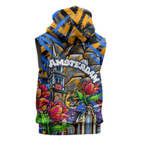 Amsterdam Dutch Republic Netherlands Sleeveless Zip Hoodie Urban Graffiti Patriotic Landmark Tulips