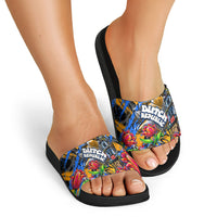 Amsterdam Dutch Republic Netherlands Slide Sandals Urban Graffiti Patriotic Landmark Tulips