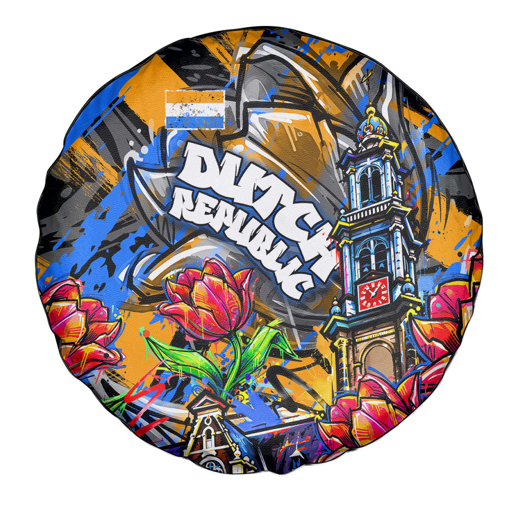 Amsterdam Dutch Republic Netherlands Spare Tire Cover Urban Graffiti Patriotic Landmark Tulips