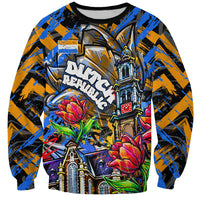 Amsterdam Dutch Republic Netherlands Sweatshirt Urban Graffiti Patriotic Landmark Tulips
