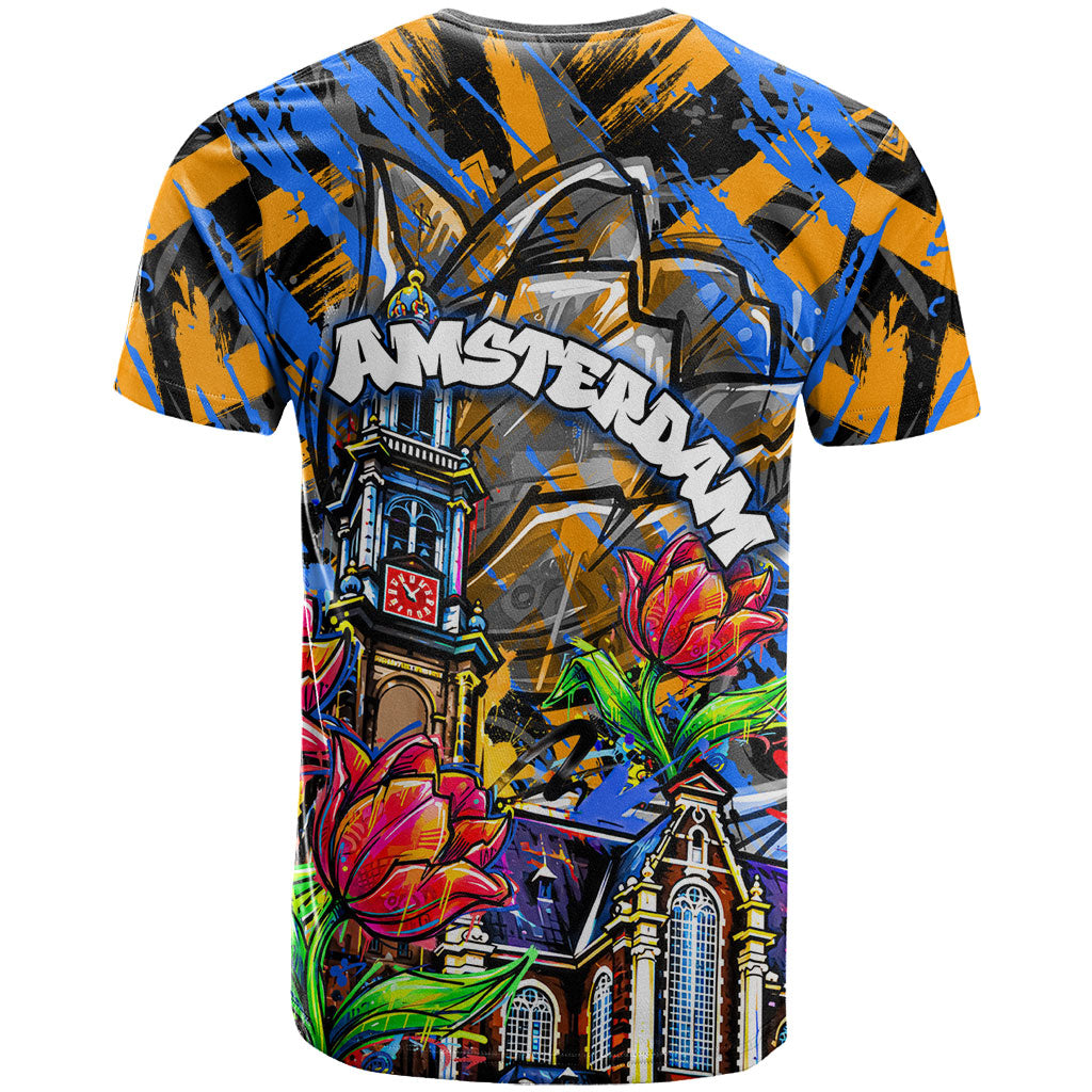 Amsterdam Dutch Republic Netherlands T Shirt Urban Graffiti Patriotic Landmark Tulips