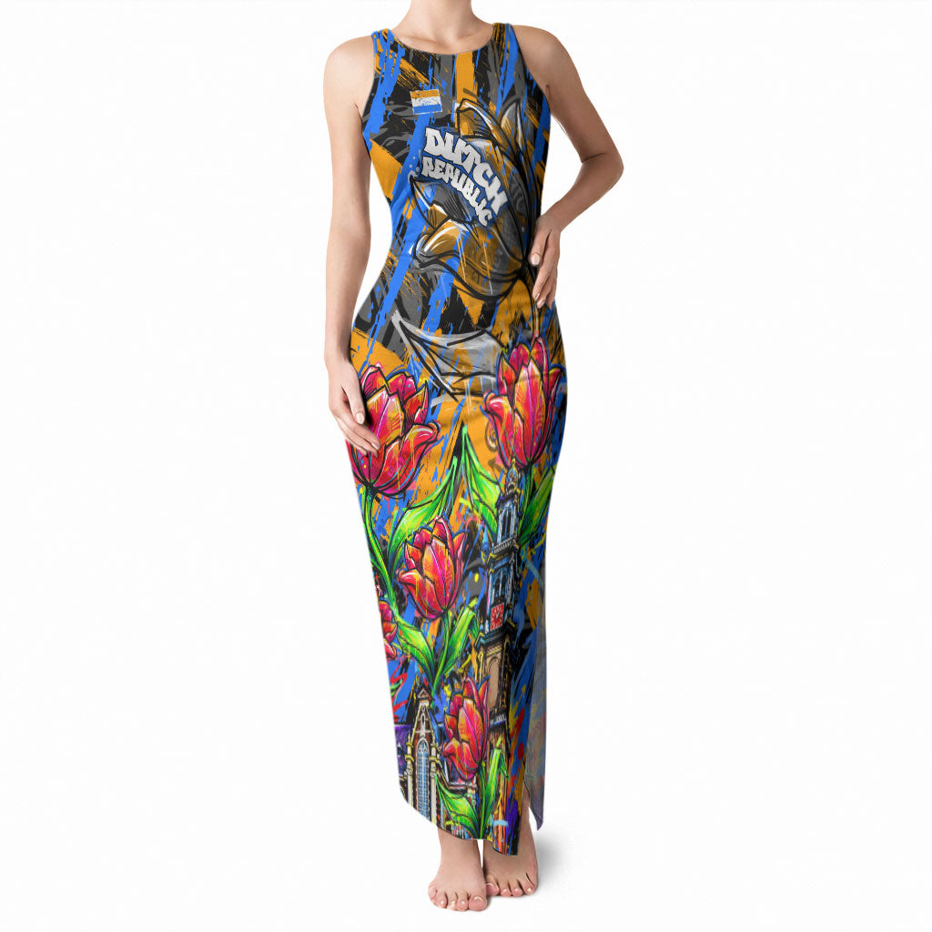 Amsterdam Dutch Republic Netherlands Tank Maxi Dress Urban Graffiti Patriotic Landmark Tulips