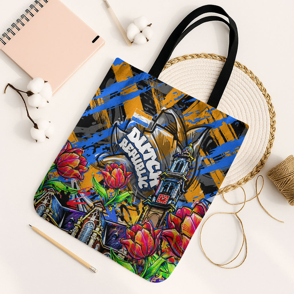 Amsterdam Dutch Republic Netherlands Tote Bag Urban Graffiti Patriotic Landmark Tulips