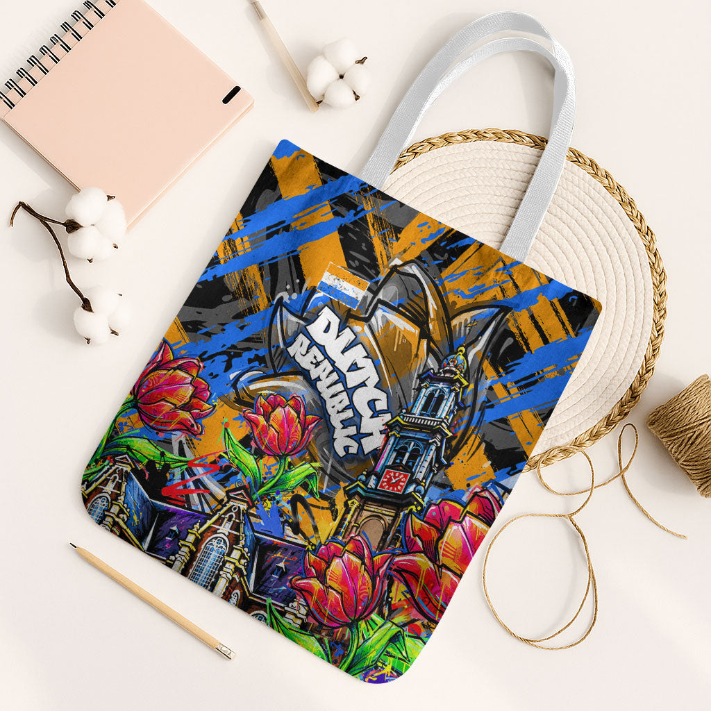Amsterdam Dutch Republic Netherlands Tote Bag Urban Graffiti Patriotic Landmark Tulips
