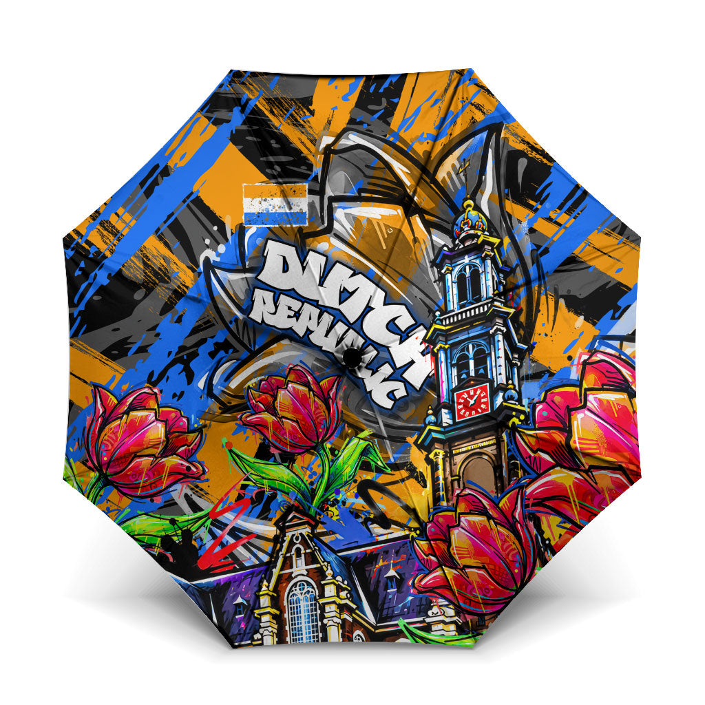 Amsterdam Dutch Republic Netherlands Umbrella Urban Graffiti Patriotic Landmark Tulips