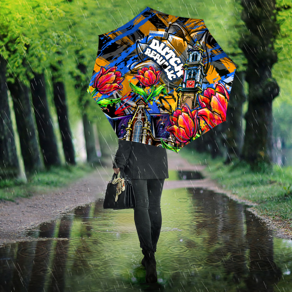 Amsterdam Dutch Republic Netherlands Umbrella Urban Graffiti Patriotic Landmark Tulips