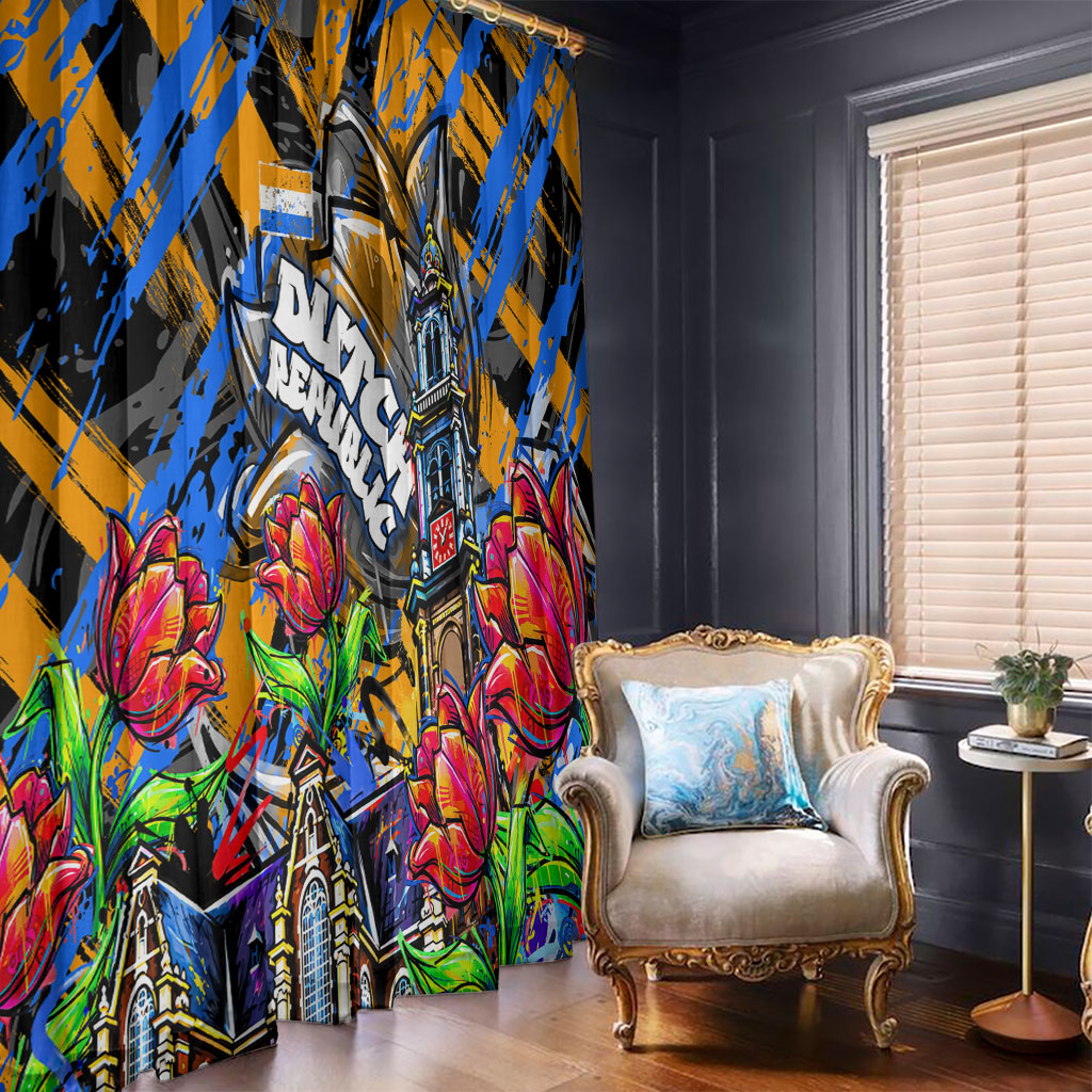 Amsterdam Dutch Republic Netherlands Window Curtain Urban Graffiti Patriotic Landmark Tulips