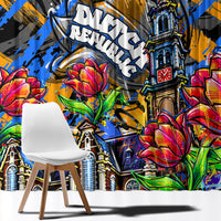 Amsterdam Dutch Republic Netherlands Window Curtain Urban Graffiti Patriotic Landmark Tulips