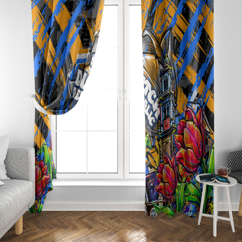 Amsterdam Dutch Republic Netherlands Window Curtain Urban Graffiti Patriotic Landmark Tulips