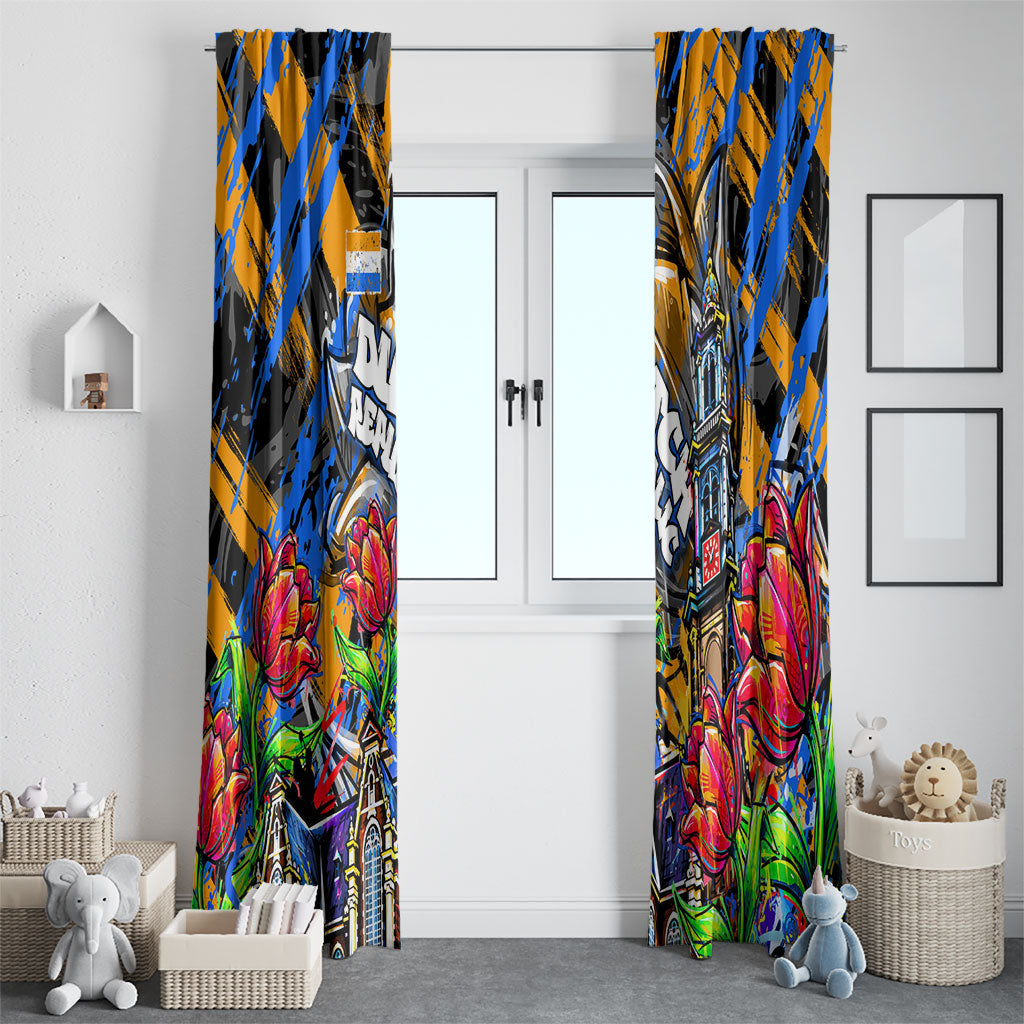 Amsterdam Dutch Republic Netherlands Window Curtain Urban Graffiti Patriotic Landmark Tulips