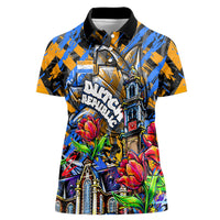 Amsterdam Dutch Republic Netherlands Women Polo Shirt Urban Graffiti Patriotic Landmark Tulips