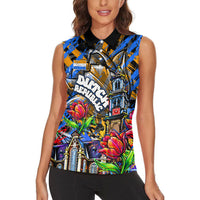 Amsterdam Dutch Republic Netherlands Women Sleeveless Polo Shirt Urban Graffiti Patriotic Landmark Tulips