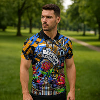 Amsterdam Dutch Republic Netherlands Zipper Polo Shirt Urban Graffiti Patriotic Landmark Tulips