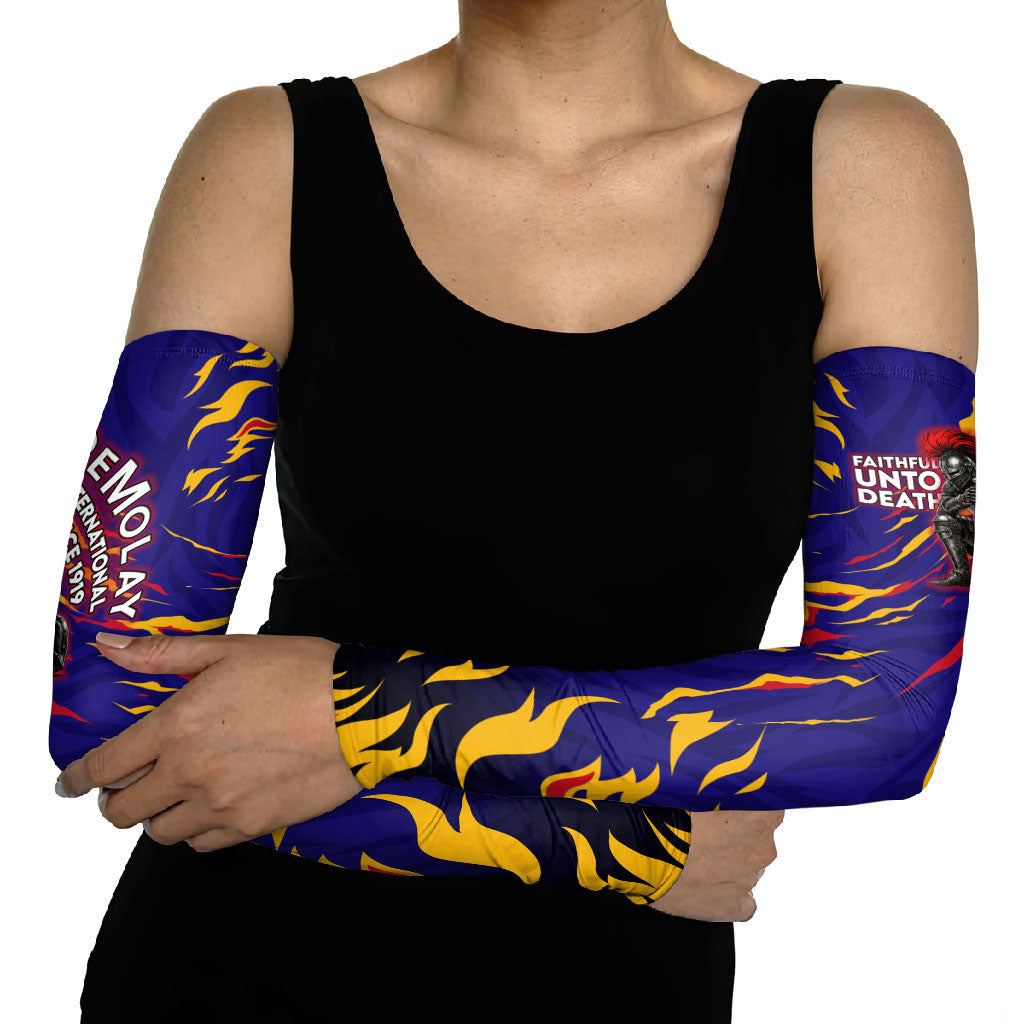 DeMolay 1919 Arm Sleeves Knight Faith Unto Death Graphic Art