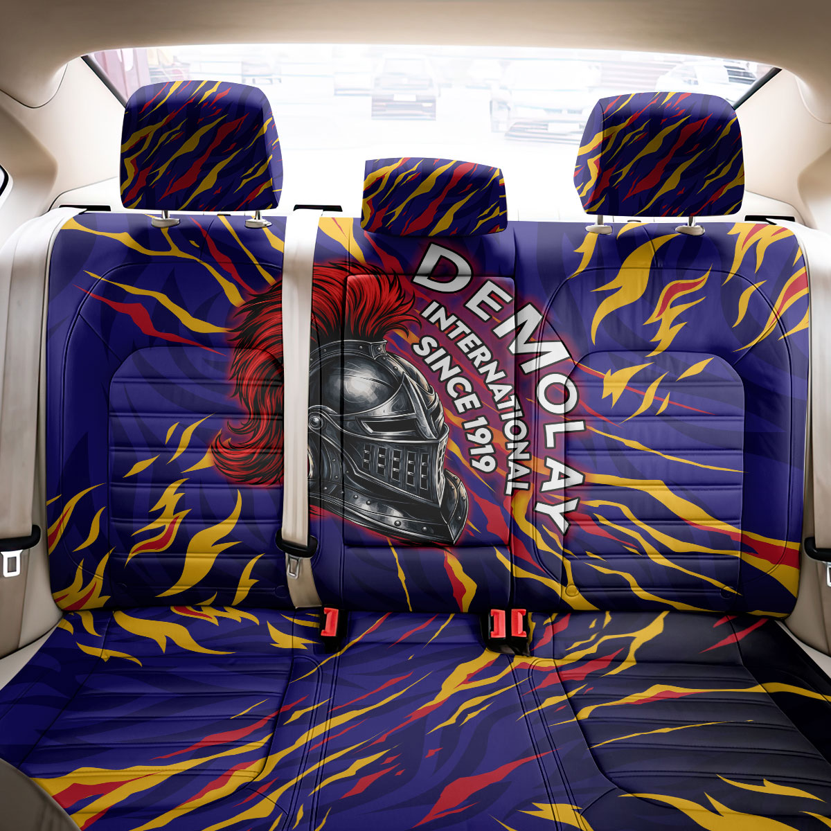 DeMolay 1919 Back Car Seat Cover Knight Faith Unto Death Graphic Art