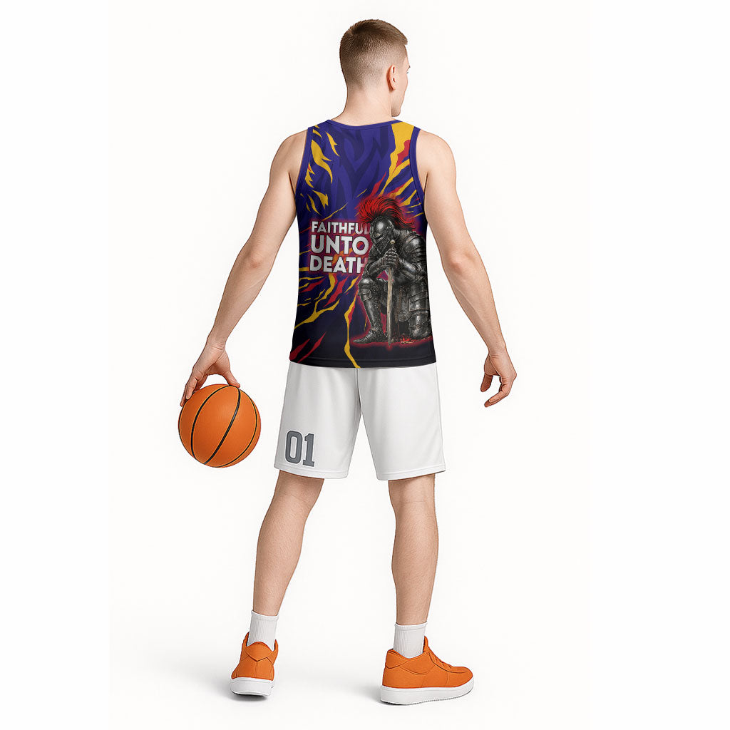 DeMolay 1919 Basketball Jersey Knight Faith Unto Death Graphic Art