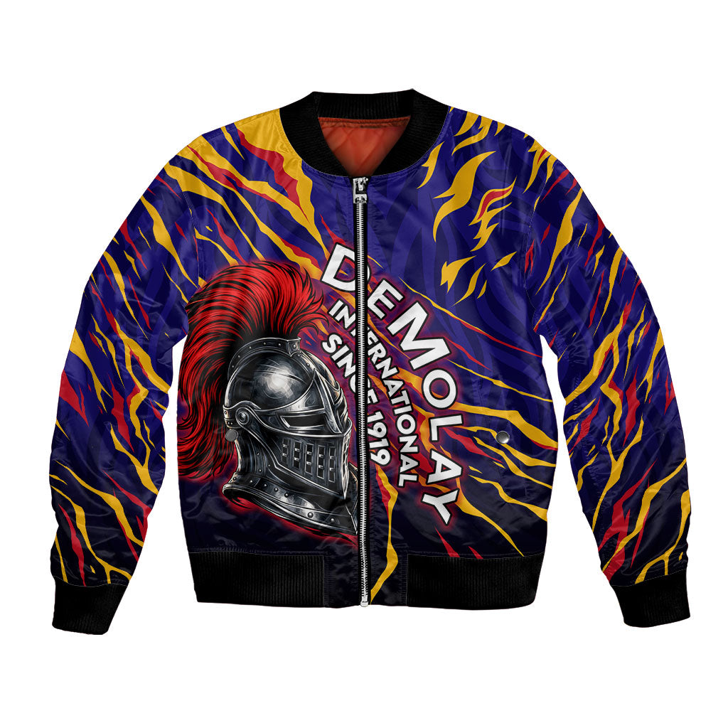 DeMolay 1919 Bomber Jacket Knight Faith Unto Death Graphic Art