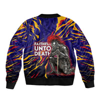 DeMolay 1919 Bomber Jacket Knight Faith Unto Death Graphic Art