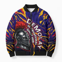 DeMolay 1919 Bomber Puffer Jacket Knight Faith Unto Death Graphic Art