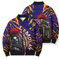 DeMolay 1919 Bomber Puffer Jacket Knight Faith Unto Death Graphic Art