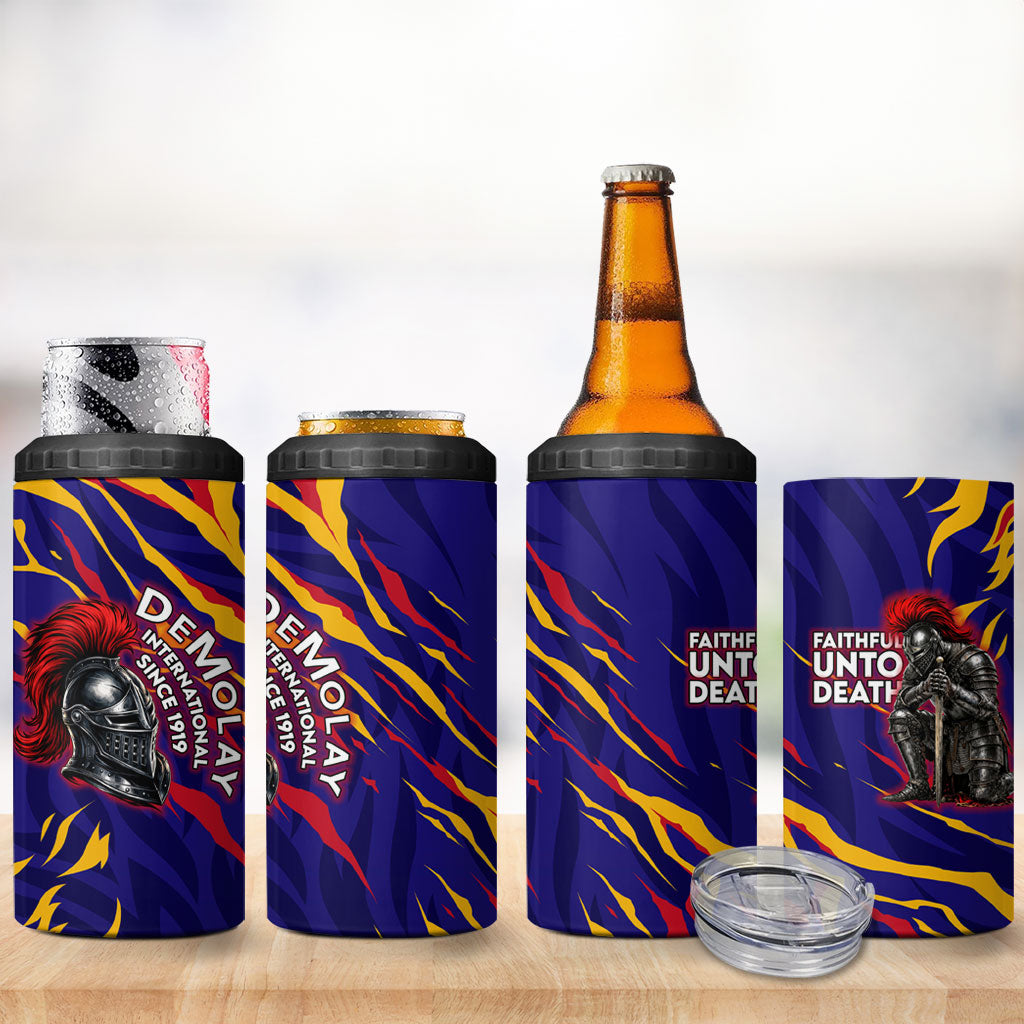 DeMolay 1919 4 in 1 Can Cooler Tumbler Knight Faith Unto Death Graphic Art